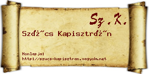 Szűcs Kapisztrán névjegykártya
