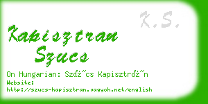 kapisztran szucs business card